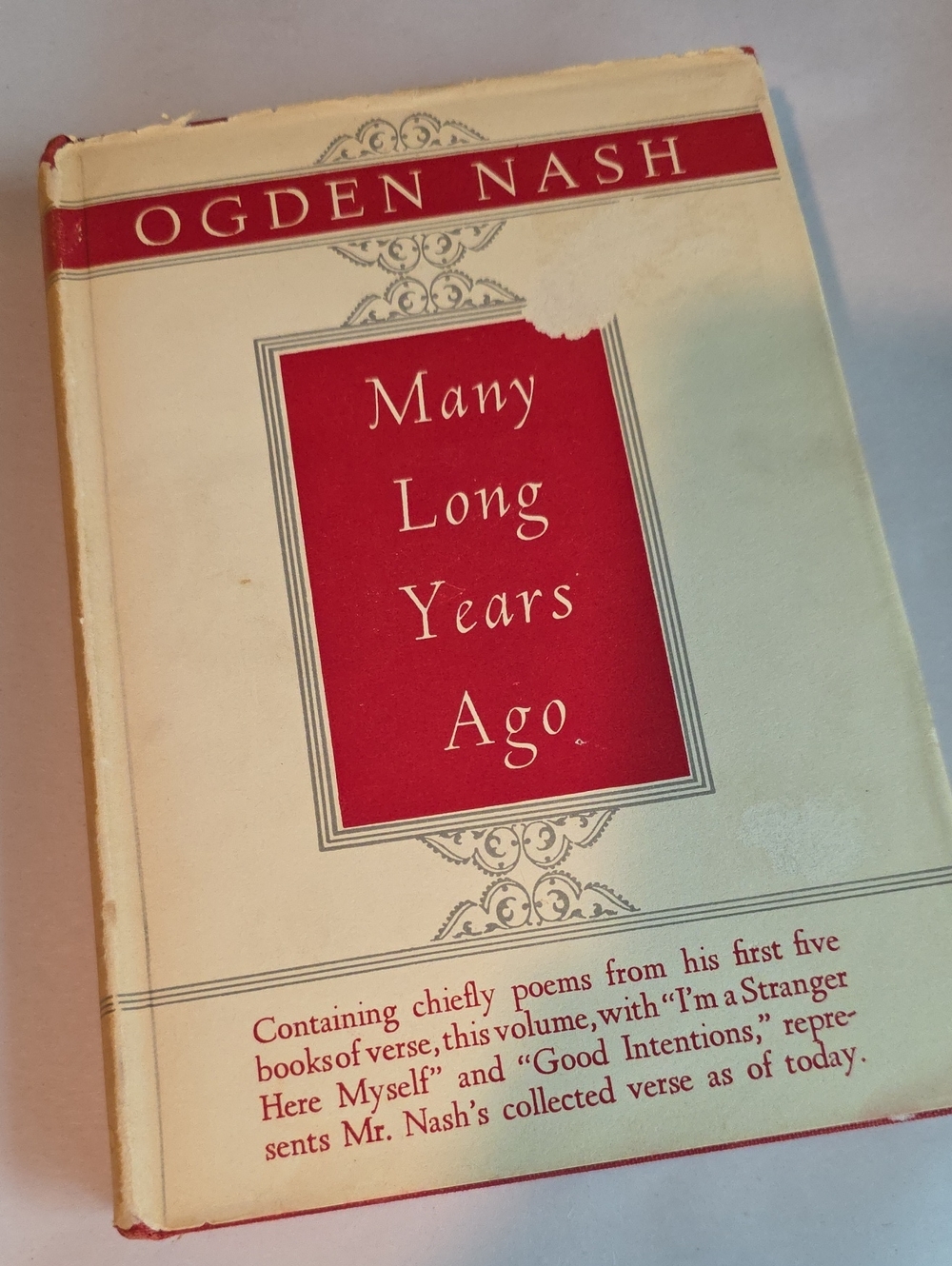 'Many Long Years Ago' by Ogden Nash - Vintage Hardcover Book